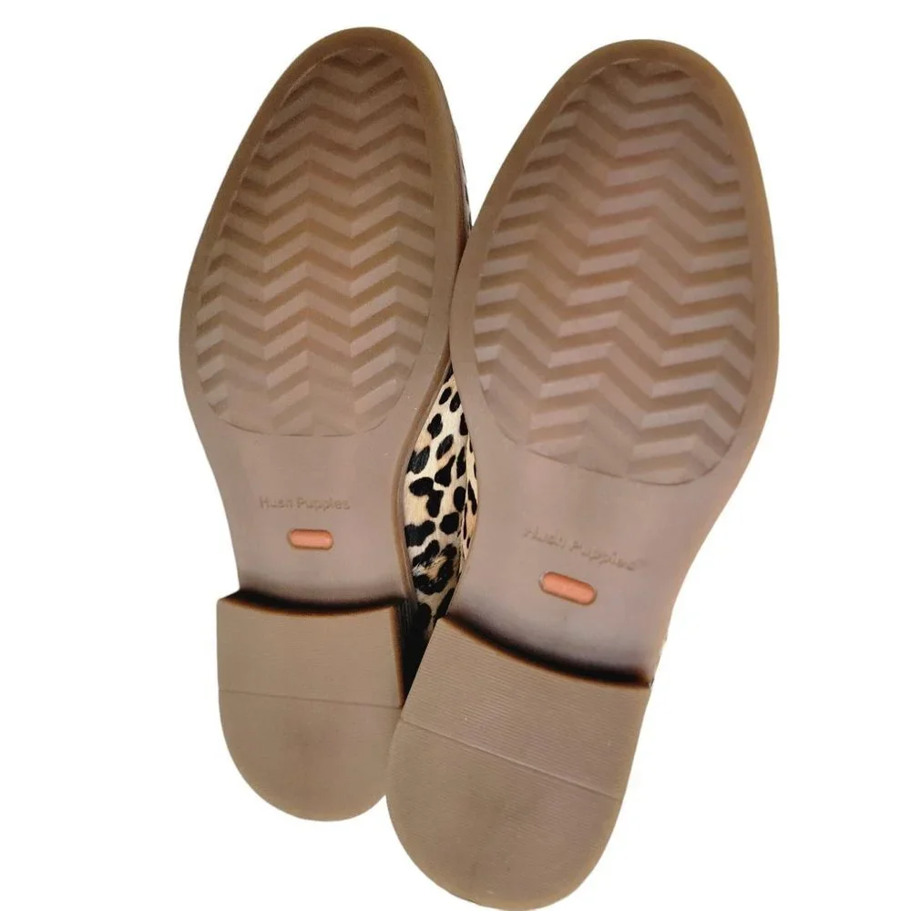 New - HUSH PUPPIES Haircalf Comfort Chukkas Leopard Women | 6.5